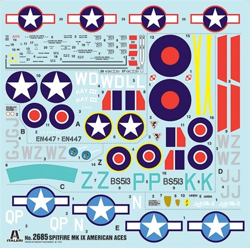 1/48 Italeri Spitfire Mk.IX “American Aces” (Discontinued) - Battle Born Hobby