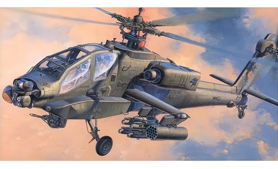 1/72 Hasegawa AH-64A Apache Plastic Model Kit - Battle Born Hobby