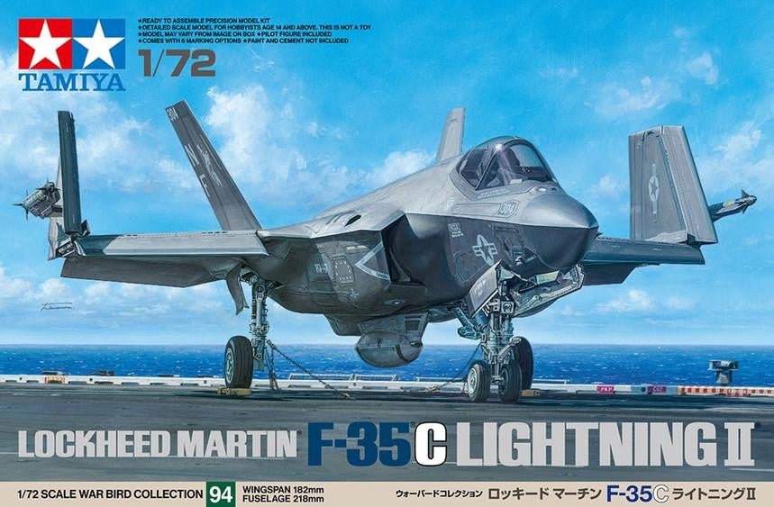 1/72 Tamiya F-35C Lightning II Plastic Model Kit Plastic Model Kit - Battle Born Hobby