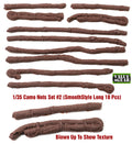 Value Gear Camo Nets Set #2 1/35 Smooth Style Long resin accessory set featuring 10 textured camouflage nets for WWII military vehicles, tanks, armor, artillery, and realistic scale model dioramas.