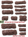 Value Gear Camo Nets Set #3 1/35 Rough Style resin accessory set featuring 10 textured camouflage nets for WWII military vehicles, tanks, armor, artillery, and realistic scale model dioramas.