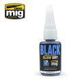 AMMO by Mig AMM8034 Black Slow Dry Cyanoacrylate 21g modeling adhesive and filler.