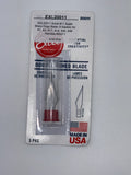 Excel #11 Super Sharp Double-Honed Hobby Blades 5-pack featuring carbon steel replacement blades for K1, K3, K17, K18, K30, and K40 hobby knife handles.