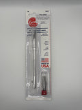Excel brand straight utility knife in its original retail blister packaging, featuring a silver stainless steel knife and a small red-handled accessory, on a light gray background.