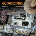 Liang LIANG-0406A 1/35 WWII Footprint Stamps demonstrating realistic boot prints on a scale model vehicle.