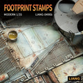 Liang LIANG-0406B 1/35 Modern Footprint Stamps creating realistic boot impressions on a military vehicle model.