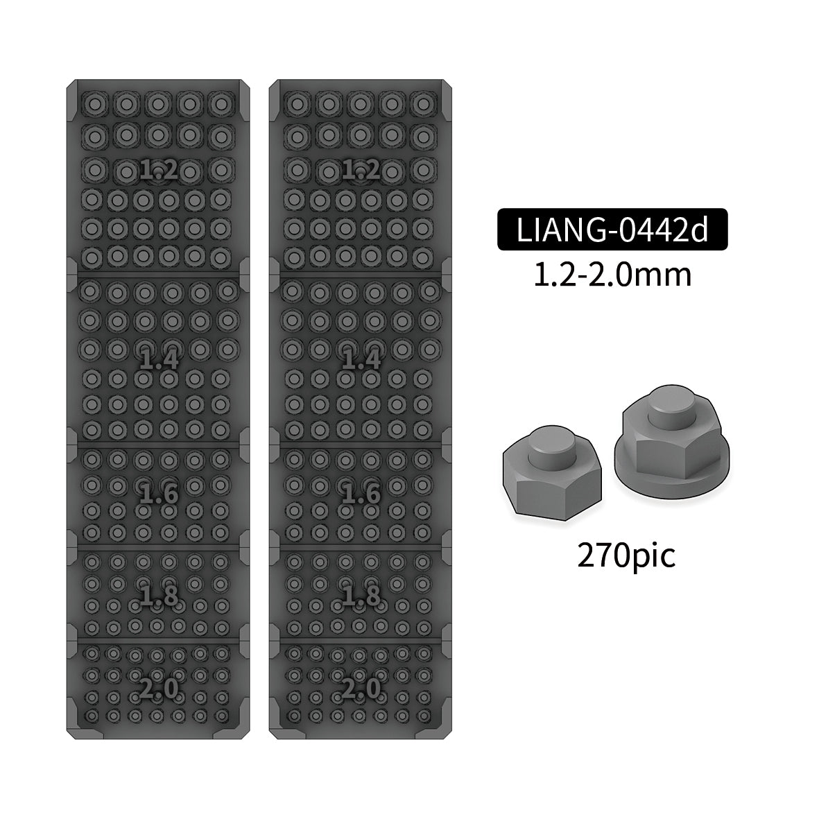 Liang Model Nuts & Bolts D 1.2–2.0mm – 0442D - Battle Born Hobby -