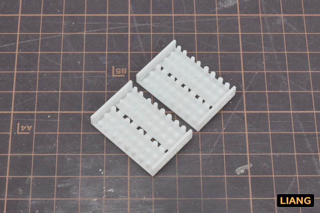 Liang Model LIANG-0411 1/35 unpainted 3D-printed soda can trays showing the detailed molded can shapes before painting and finishing.