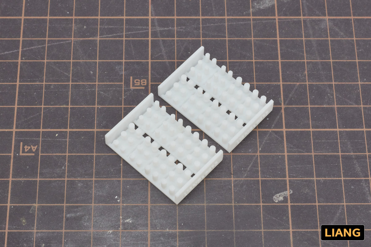 Liang Model LIANG-0411 1/35 unpainted 3D-printed soda can trays showing the detailed molded can shapes before painting and finishing.