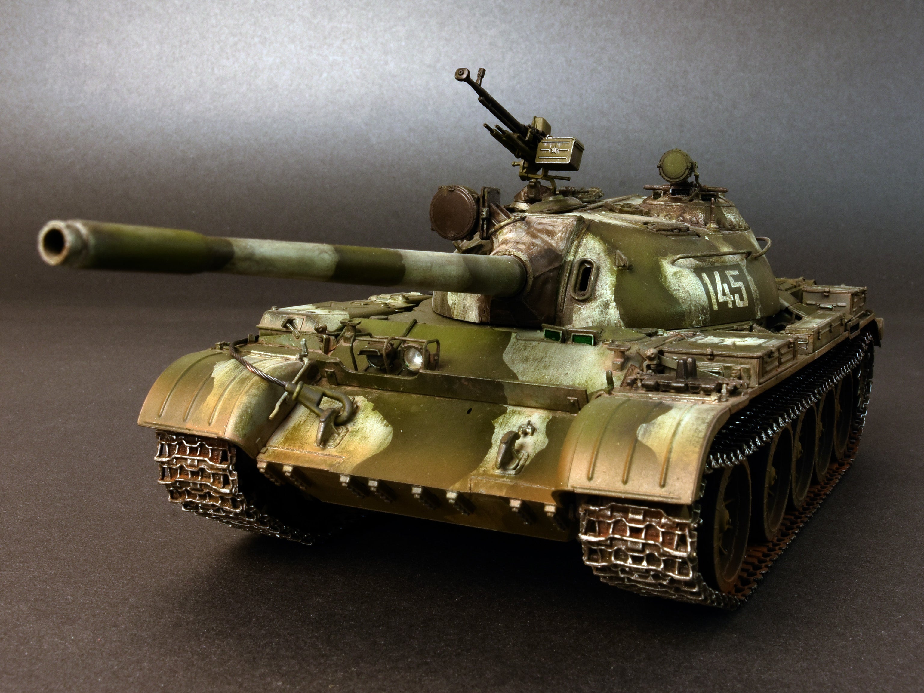 Front-left view of the completed T-54B Early Production model