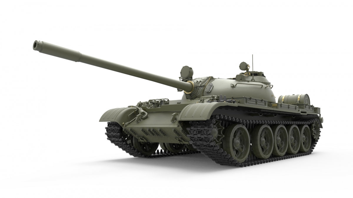 Completed MiniArt 1:35 T-55A Late Mod. 1965 model showing the finished Soviet main battle tank