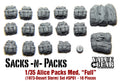 Model building kit parts labeled 'Sacks - N - Packs' with 'Value Gear' branding on a white background.