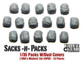 Gray sacks with dust covers on a white background, labeled 'Sacks-N-Packs' by Value Gear.