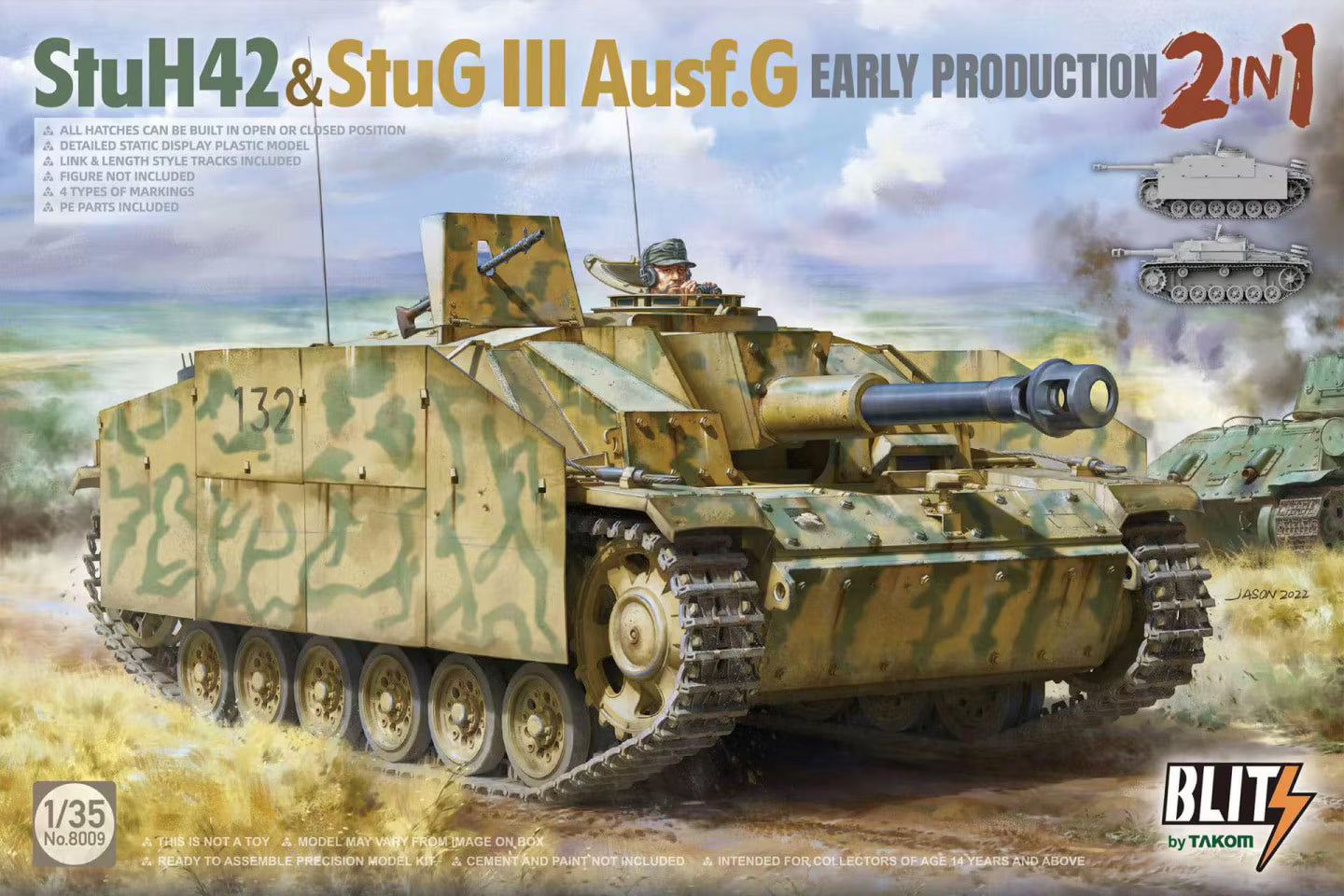Model kit of StuH42 & StuG III Ausf.G early production with Blitz branding.