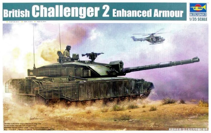 Trumpeter 1/35 British Challenger 2 Enhanced Armour model kit box art.