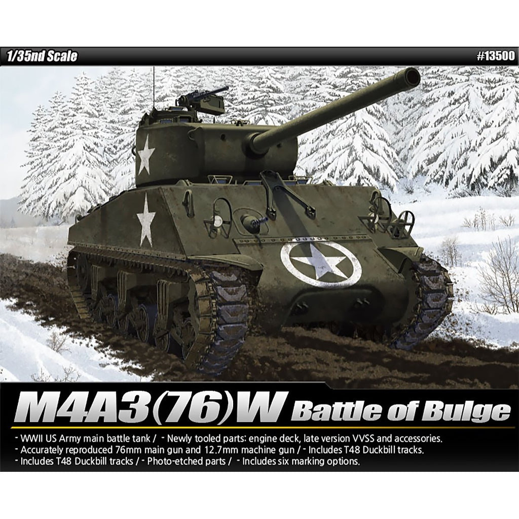 Academy 1/35 M4A3 (76)W Sherman "Battle of the Bulge" – 13500 - Battle Born Hobby