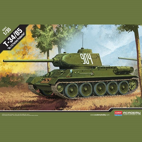 Academy 1/35 T-34/85 No. 112 Factory Production – 13290 - Battle Born Hobby