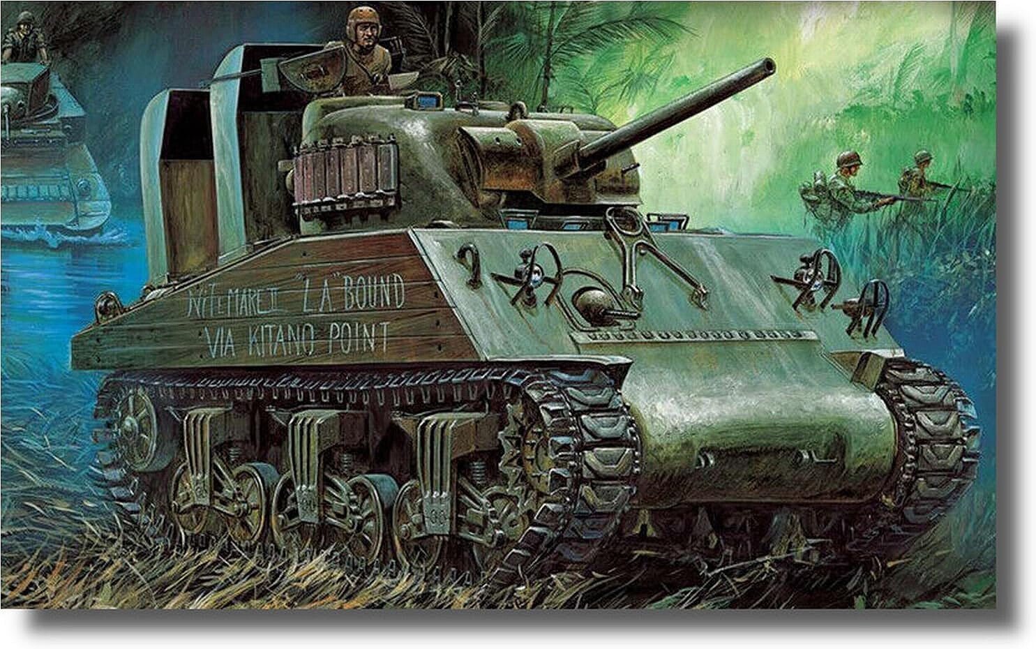Academy 1:35 USMC M4A2(75) Sherman Pacific Theater WWII - Battle Born Hobby