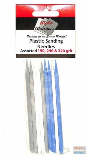 Alpha Abrasives Plastic Sanding Needles – Assorted 150, 240 & 320 Grit - Battle Born Hobby