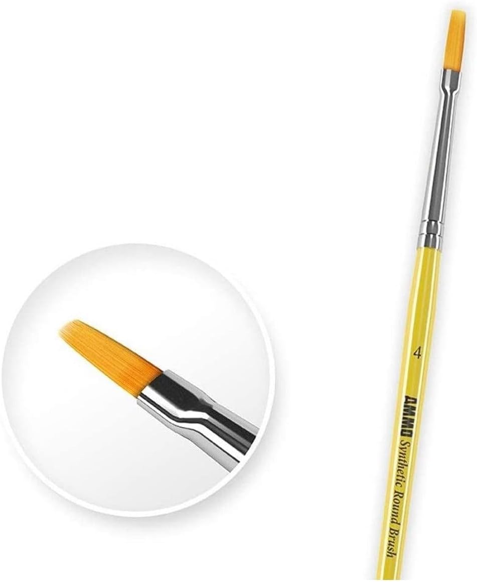 AMMO by Mig AMM7602 Starter Brush Set size 4 flat synthetic brush detail