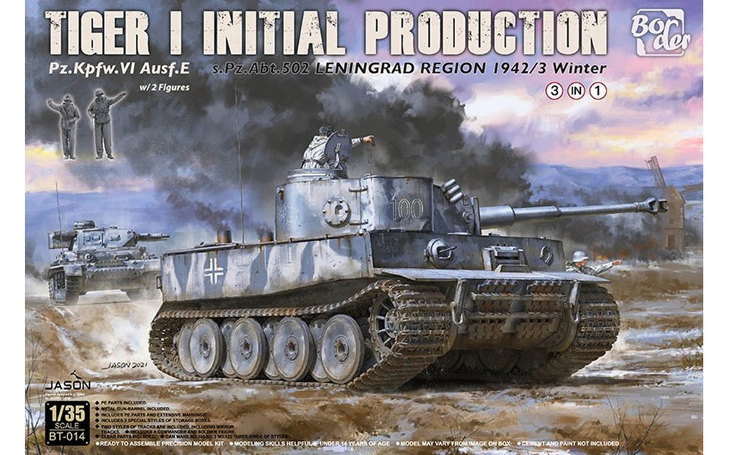 Border Model 1:35 Tiger I Initial Production Leningrad Winter 1942/43 (3-in-1) Plastic Model Kit - Battle Born Hobby