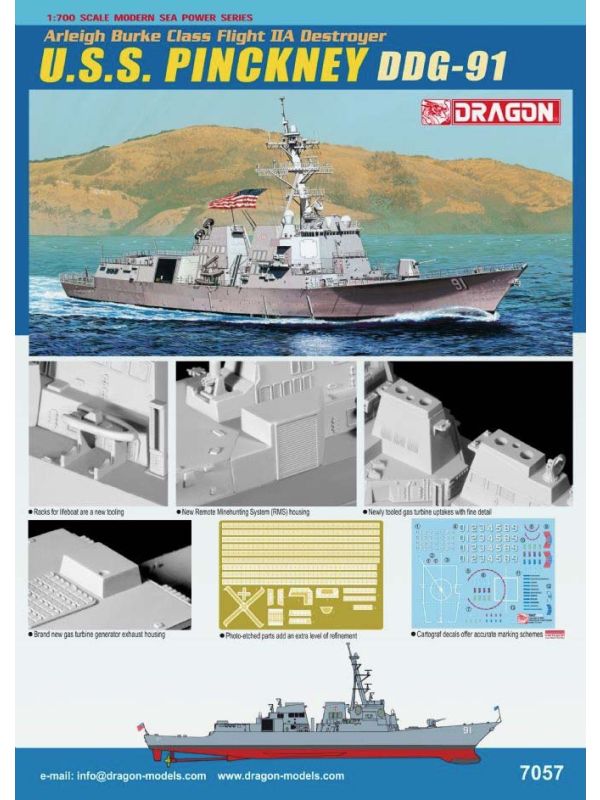 Dragon 1/700 USS Pinckney DDG-91 Plastic Model Kit - Battle Born Hobby
