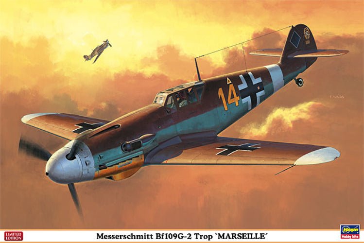 Hasegawa 1/32 Messerschmitt Bf 109G-2 Trop "Marseille" Plastic Model Kit - Battle Born Hobby