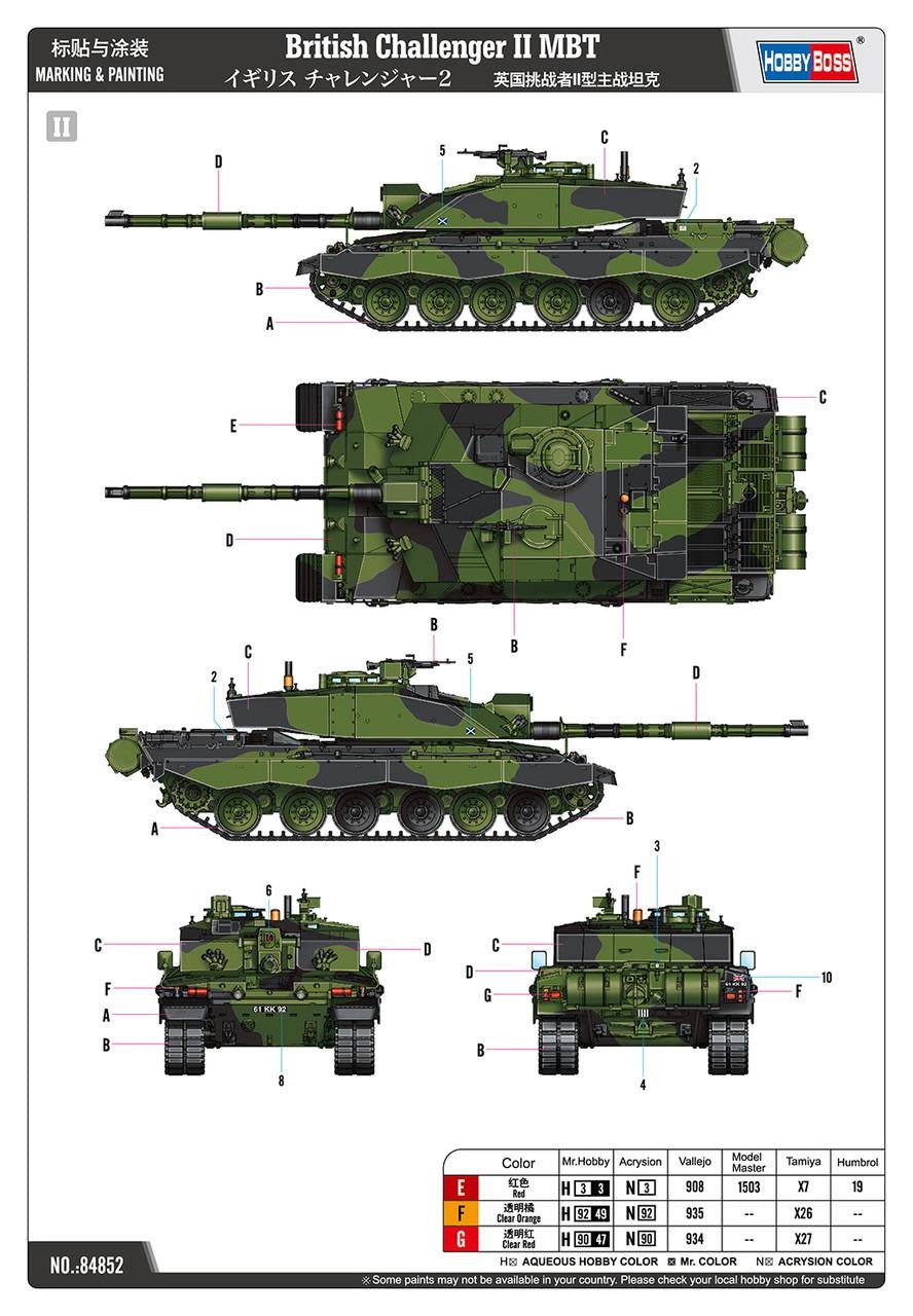 Hobby Boss British Challenger II MBT 1/48 Scale - Battle Born Hobby