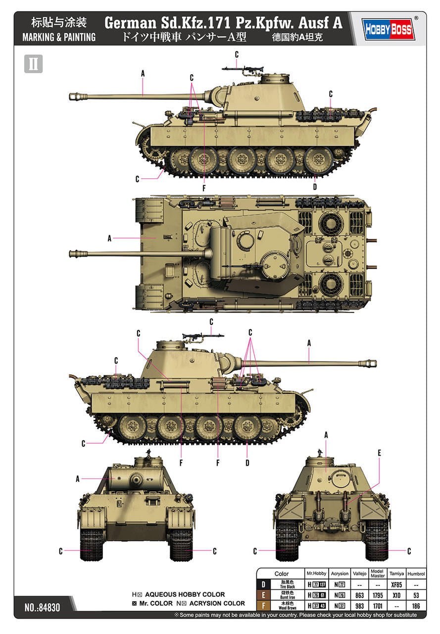 Hobby Boss German Sd.Kfz.171 Pz.Kpfw.Ausf A 1/48 Scale - Battle Born Hobby
