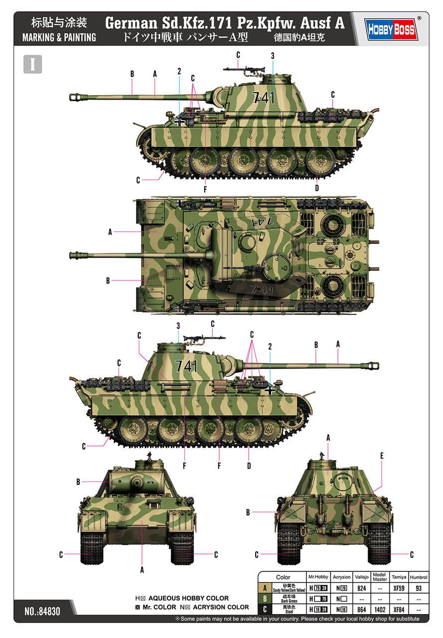 Hobby Boss German Sd.Kfz.171 Pz.Kpfw.Ausf A 1/48 Scale - Battle Born Hobby