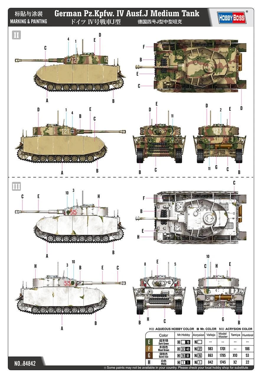 HobbyBoss 1/48 German Pz.Kpfw. IV Ausf. J Medium Tank 84842 - Battle Born Hobby