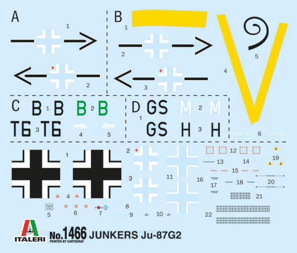 Italeri 1/72 Junkers Ju 87G-2 Kanonenvogel Plastic Model Kit - Battle Born Hobby