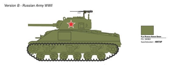 Italeri 5525751 1/56 M4 Sherman 75mm WWII Tank - Battle Born Hobby