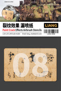 Liang Paint Crack Effects Airbrush Stencils 0008 for 1/24, 1/35 and 1/48 scale models