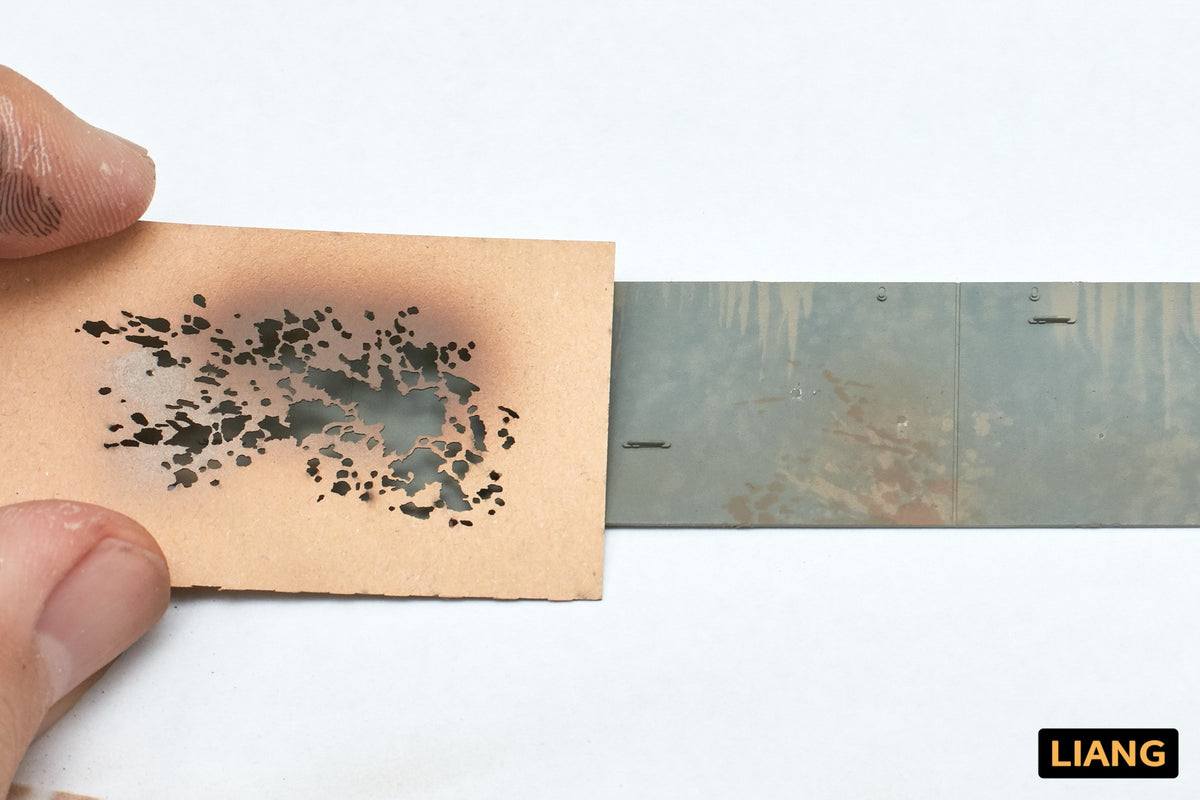 Liang Splashes Mud Effects Airbrush Stencils 0003 mud splash texture stencil for scale model weathering