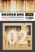 Liang Streaking and Wet Effects Airbrush Stencils 0002 packaging and stencil set for scale models