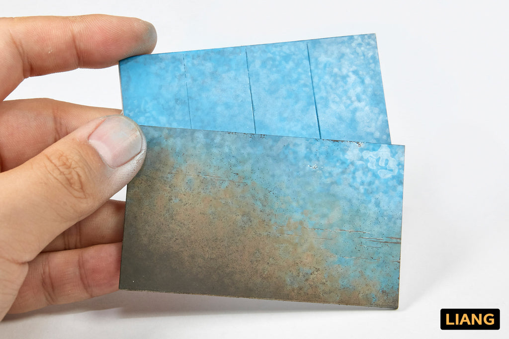 Liang Weathering Airbrush Stencils 0001 showing weathering effects on a painted surface