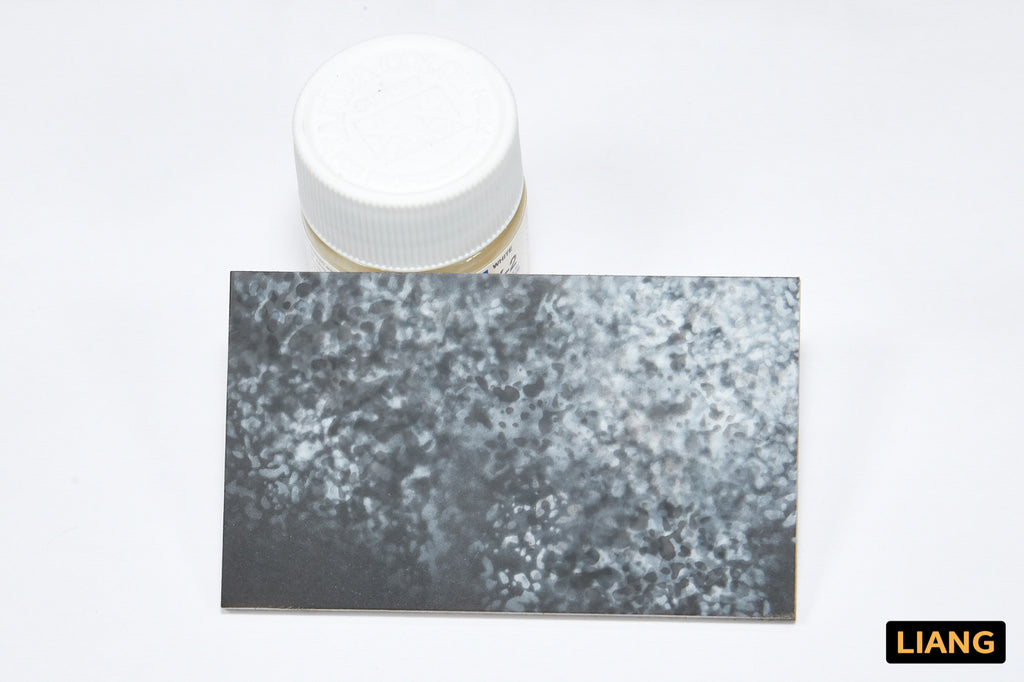 Liang Weathering Airbrush Stencils 0001 demonstrating a dark weathering texture effect