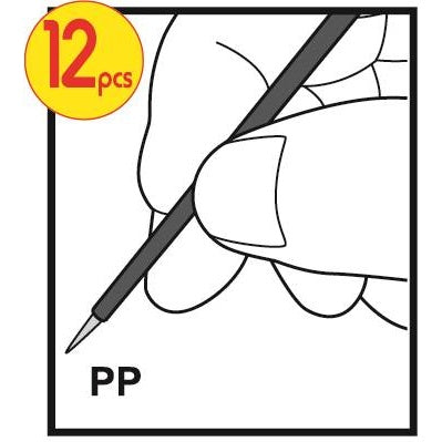 Master Tools 08011 disposable micro brush 12 pcs, PP polypropylene applicator brush shown in hand