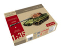Model tank kit box with Tiger III design on a beige background