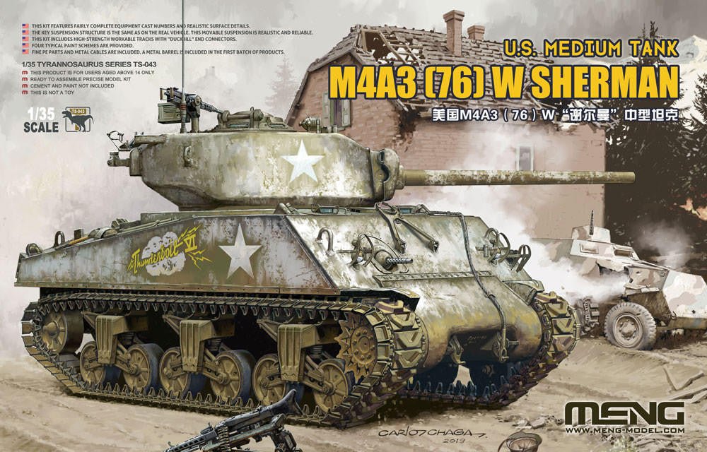 Meng 1:35 M4A3(76)W Sherman U.S. Medium Tank - Battle Born Hobby