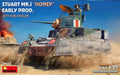 MiniArt 1:35 Stuart Mk.I Honey Early Production with Sun Shields plastic model kit featuring British North Africa desert configuration.