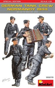 MiniArt 1:35 German Tank Crew Normandy 1944 (5 Figures) Plastic Model Kit - Battle Born Hobby