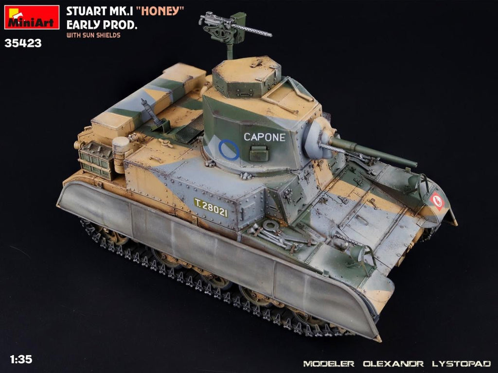 MiniArt 1:35 Stuart Mk.I Honey Early Production with Sun Shields Plastic Model Kit - Battle Born Hobby