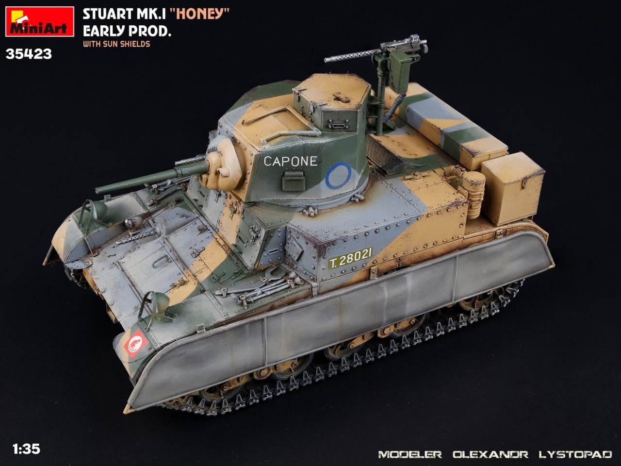 MiniArt 1:35 Stuart Mk.I Honey Early Production with Sun Shields Plastic Model Kit - Battle Born Hobby