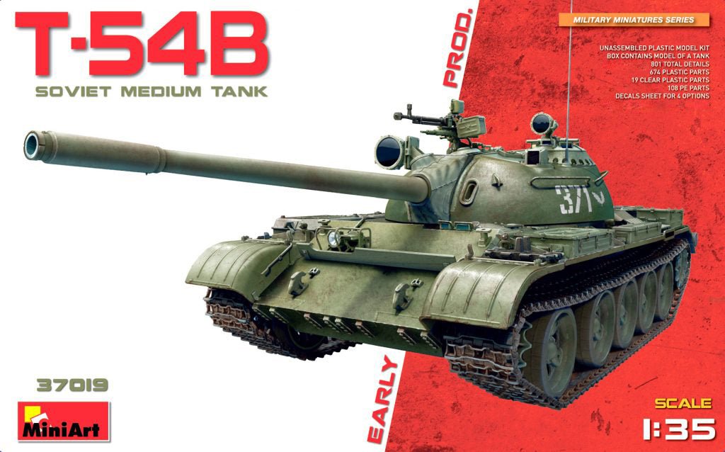 MiniArt 1:35 T-54B Soviet Medium Tank Early Plastic Model Kit - Battle Born Hobby