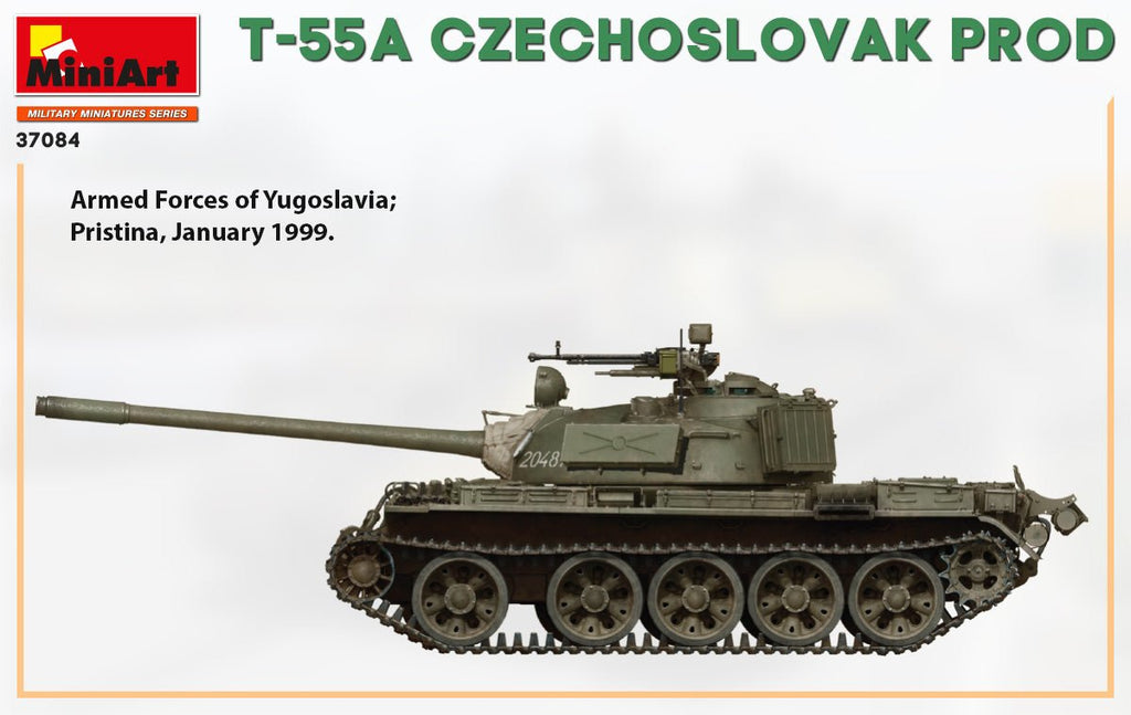MiniArt 1:35 T-55A Czechoslovak Production Plastic Model Kit - Battle Born Hobby