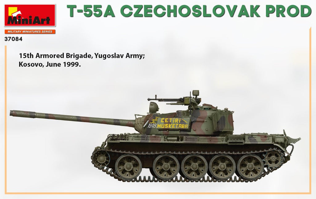 MiniArt 1:35 T-55A Czechoslovak Production Plastic Model Kit - Battle Born Hobby