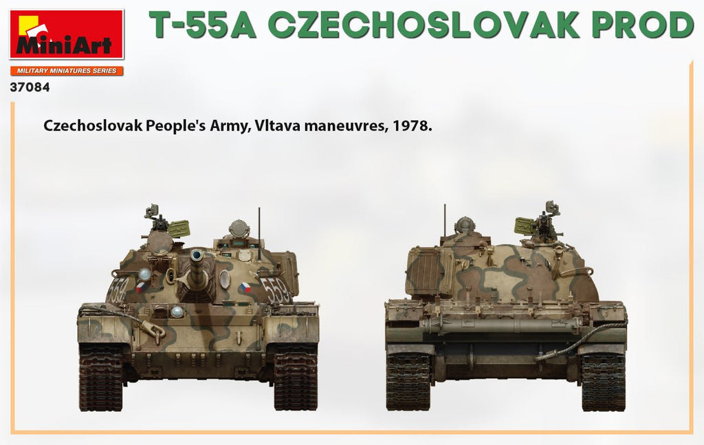 MiniArt 1:35 T-55A Czechoslovak Production Plastic Model Kit - Battle Born Hobby