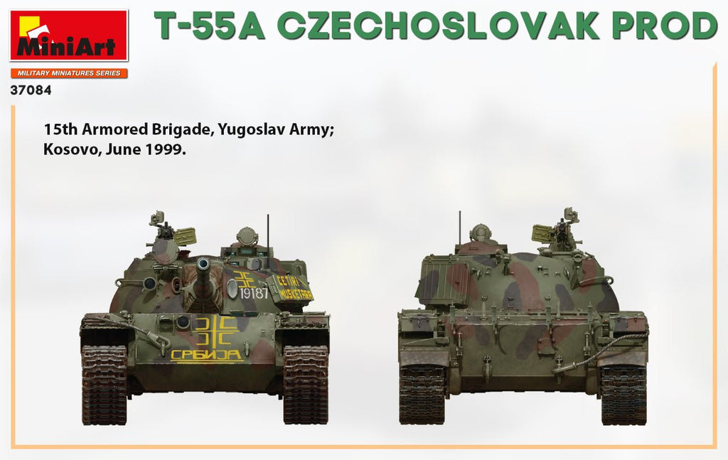 MiniArt 1:35 T-55A Czechoslovak Production Plastic Model Kit - Battle Born Hobby